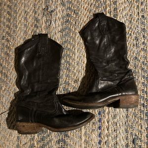 Black Frye Cowboy Style Boots Size 6.5